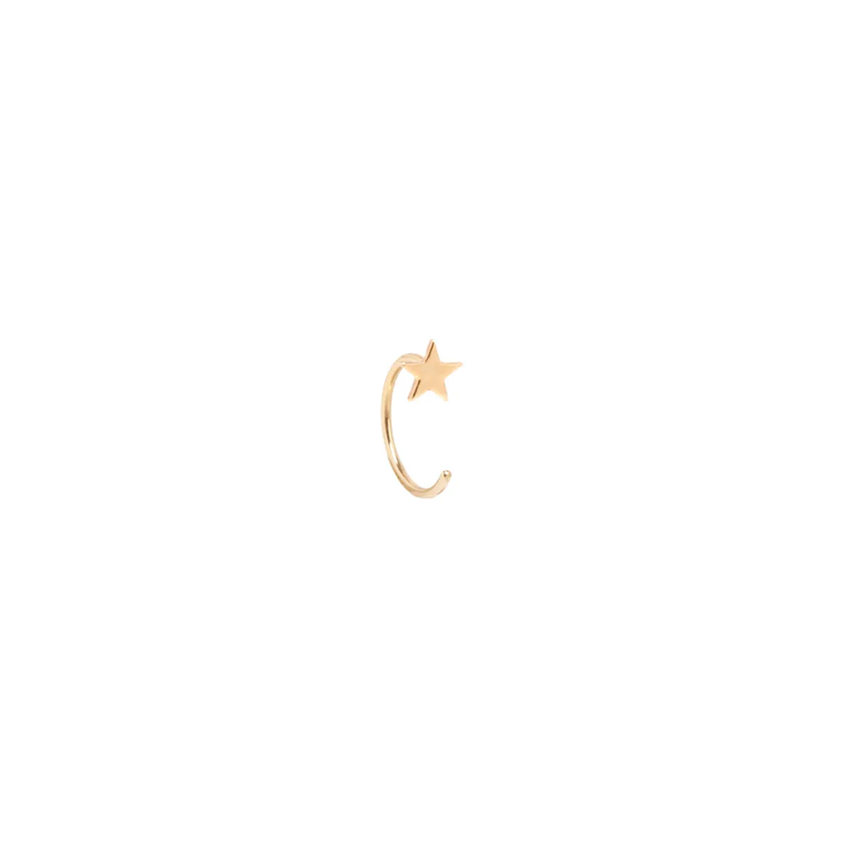 14k Itty Bitty Star Open Hoop Earring