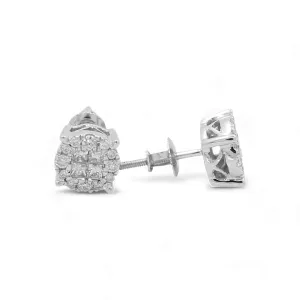 14K White Gold Contemporary Diamond Women's Earrings