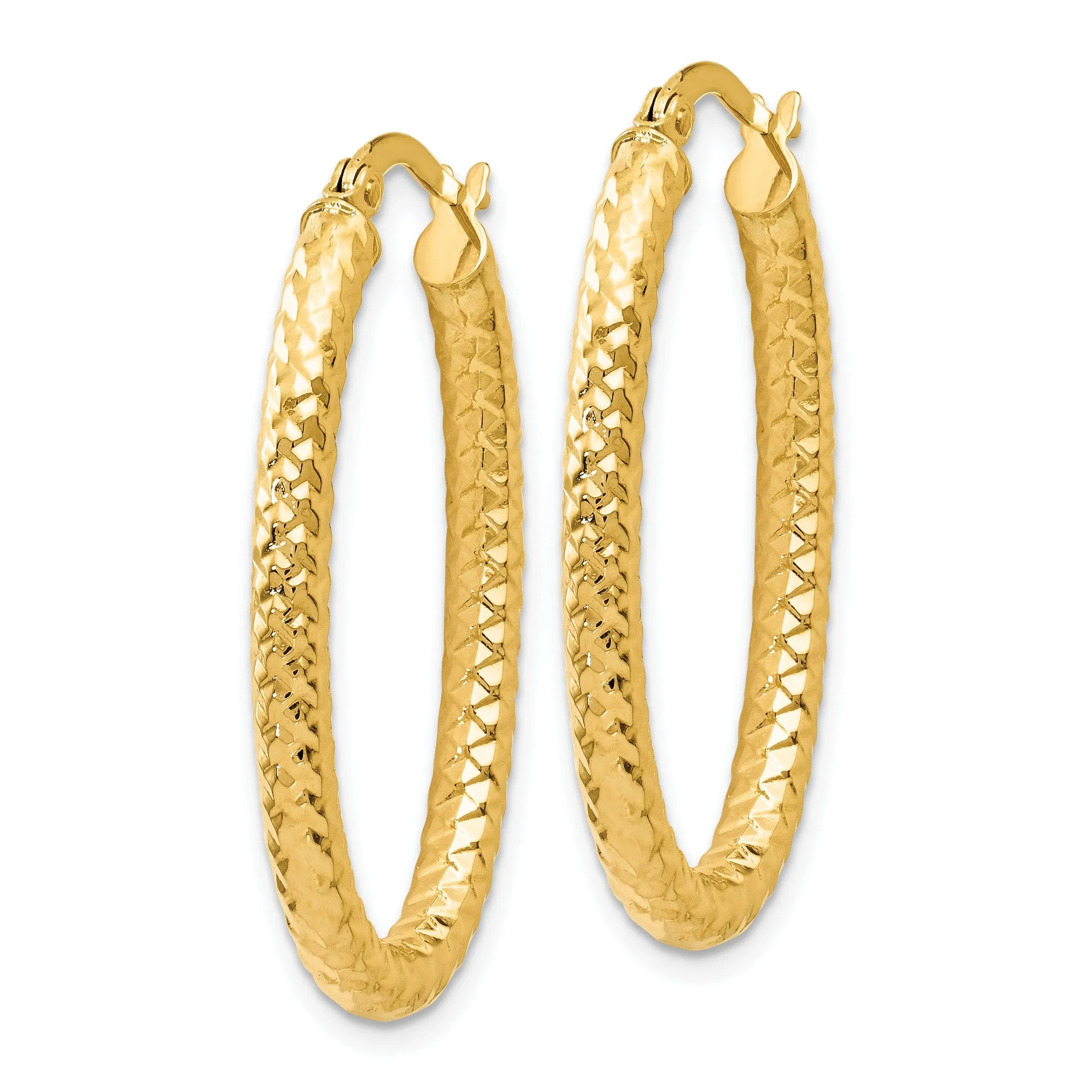 14k Yellow Gold Forever Lite Oval Hoop Earrings