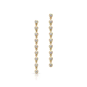 14KY 9 Diamond Linear Drop Earrings