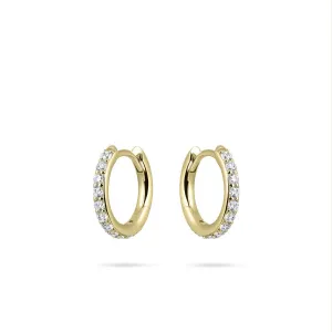 15mm Gold Sparkling Midi Hoop Earrings