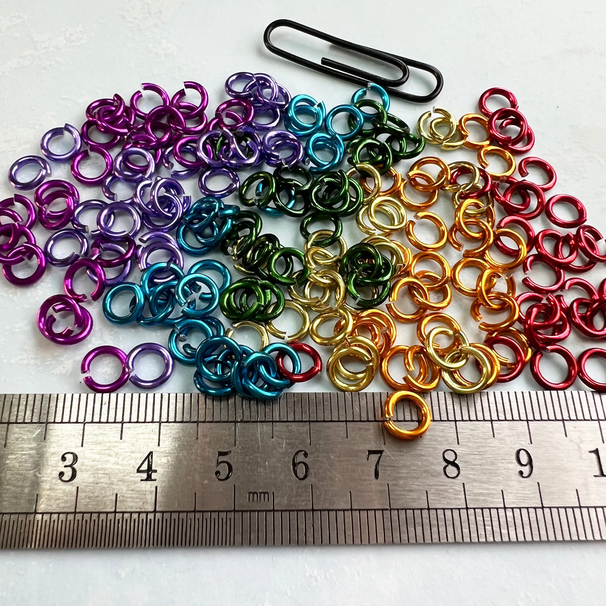 18g 5/32" SWG Jump Rings Rainbow Mixed - hand picked- choose matte or shiny