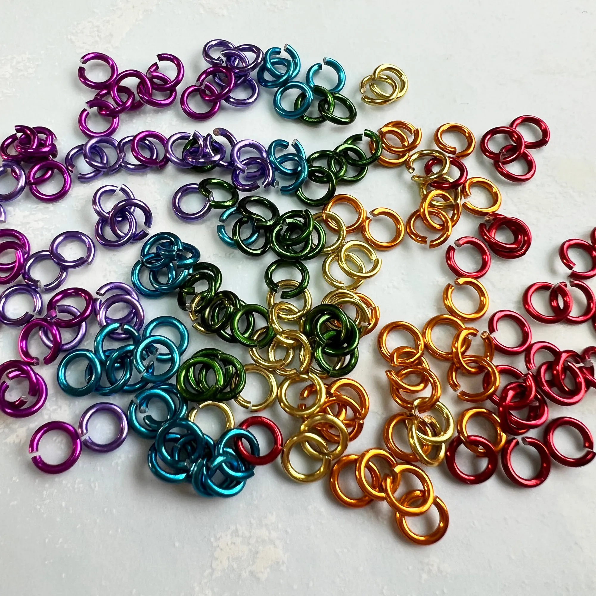 18g 5/32" SWG Jump Rings Rainbow Mixed - hand picked- choose matte or shiny