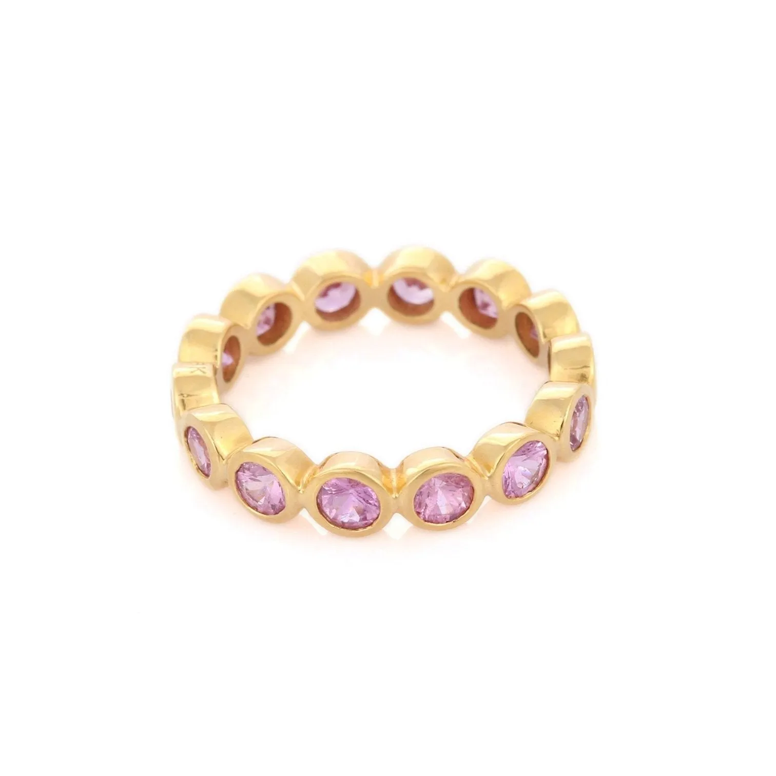 18K Gold Pink Sapphire Eternity Band