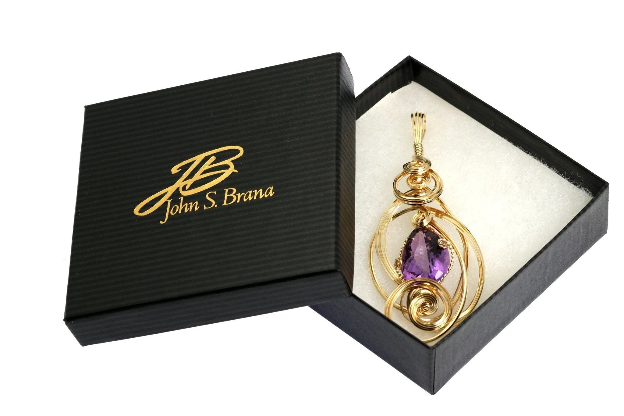 22.5 CT Amethyst 14K Gold-filled Wire Wrapped Pendant