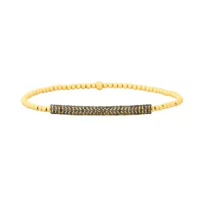 2mm Signature Bracelet with 14K Black Diamond Bar