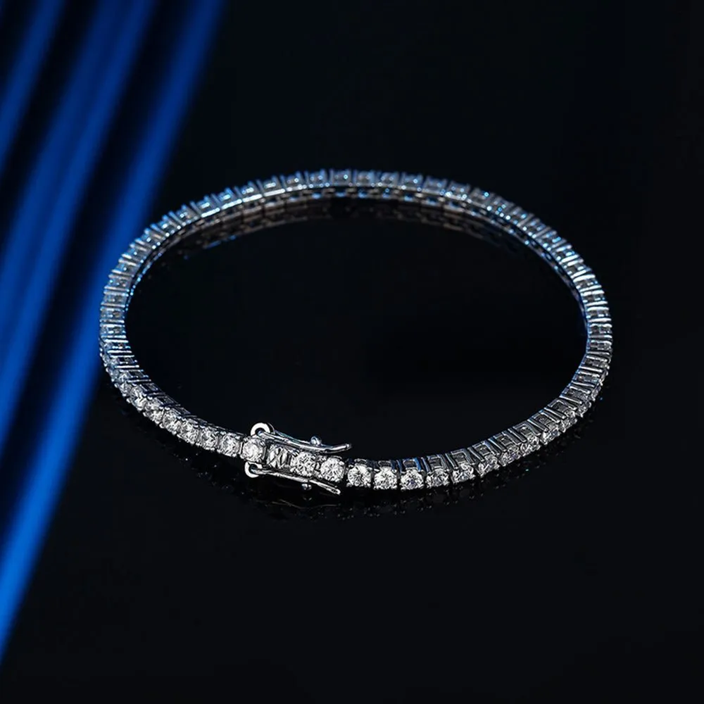 3CT Round Moissanite Tennis Bracelet VVS2 DEF