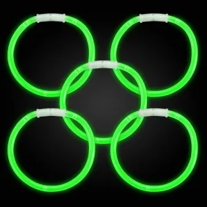 8 Inch Premium Green Glow Stick Bracelets