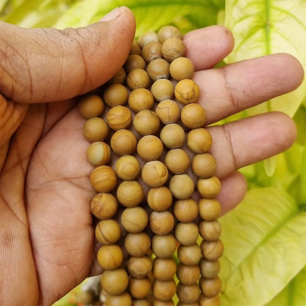 8mm Genuine Real Matt Finish Wood Jasper Gemstone beads sold by per string. 15" inch 47 Beads.