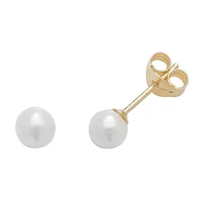 9ct Gold 4mm Pearl Stud Earrings