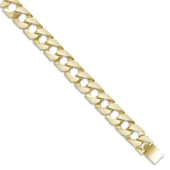 9ct Yellow Gold Solid 16mm 24 Inch Plain Curb Necklace 141.0g