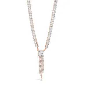 Absolute Jewellery Rose Gold Sparkling Tassels Necklace