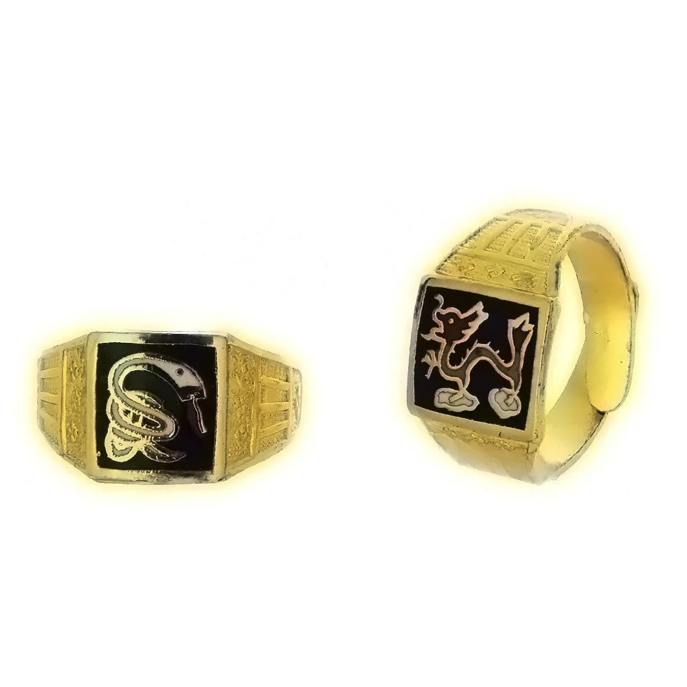 ADJUSTABLE BAND CLOISONNE ZODIAC RING (12)