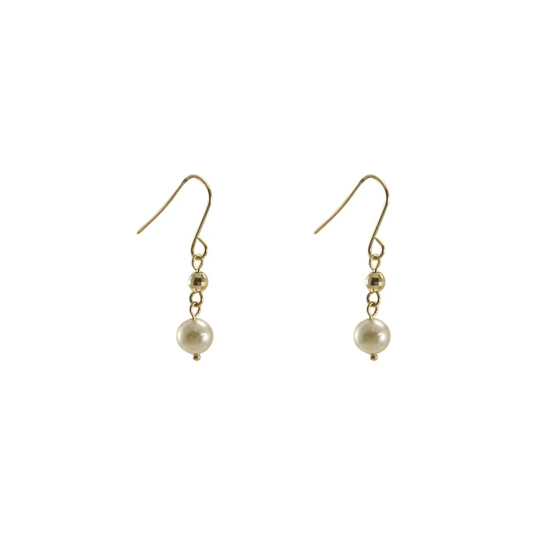 Akuya Pearl 18k real Gold short Pull-Thru Earrings