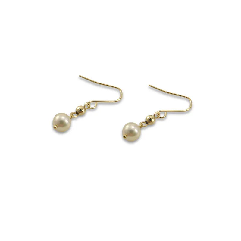 Akuya Pearl 18k real Gold short Pull-Thru Earrings