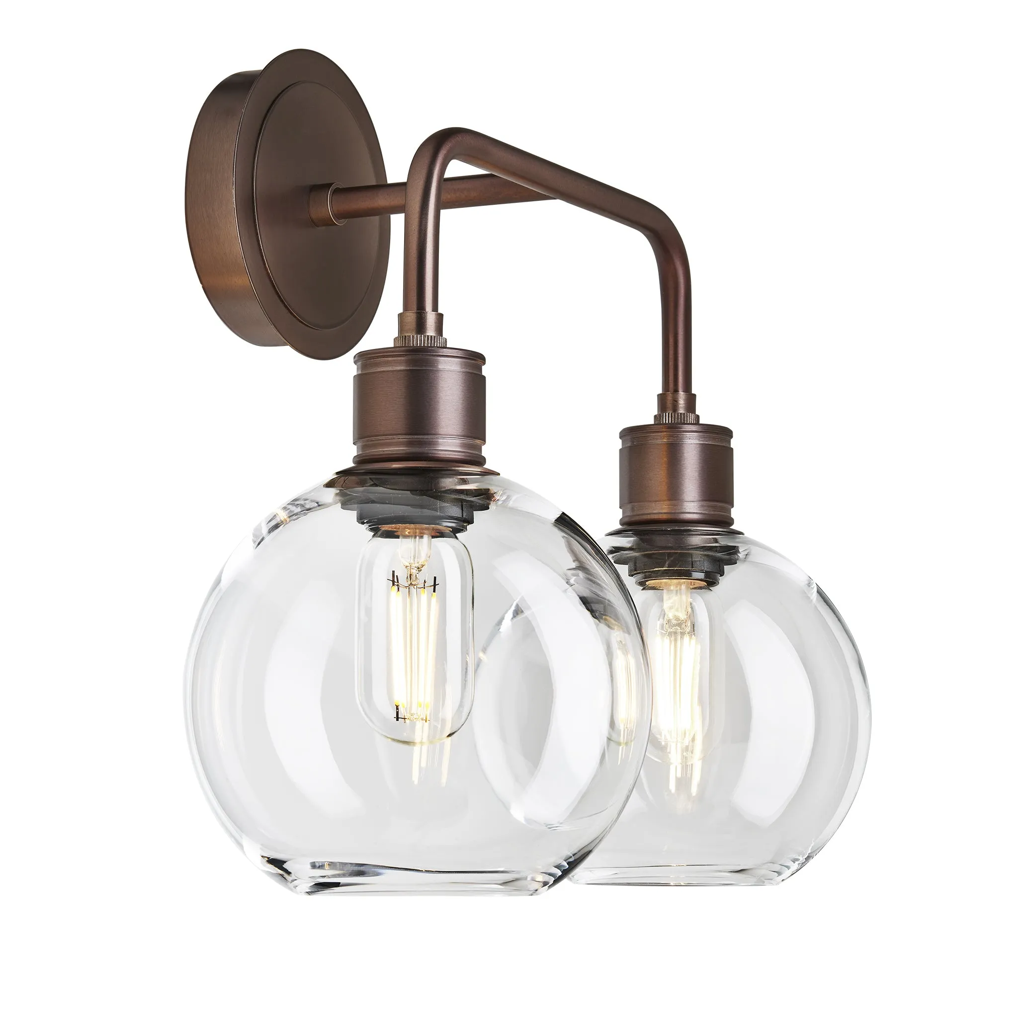 Albany Glass Globe Double Wall Light - 7 Inch - Clear