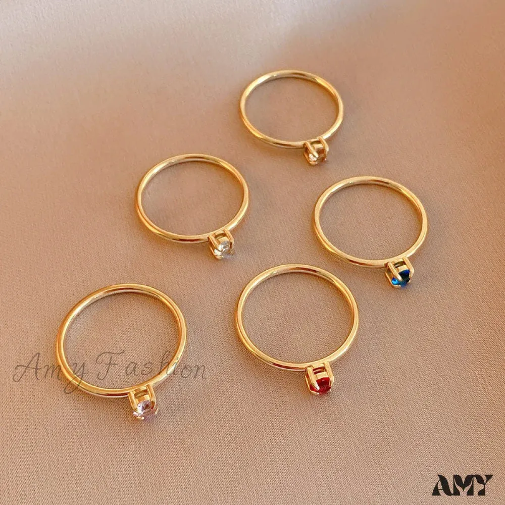 Amy Fashion - Shining Colorful Zircon Custom Closed Rings