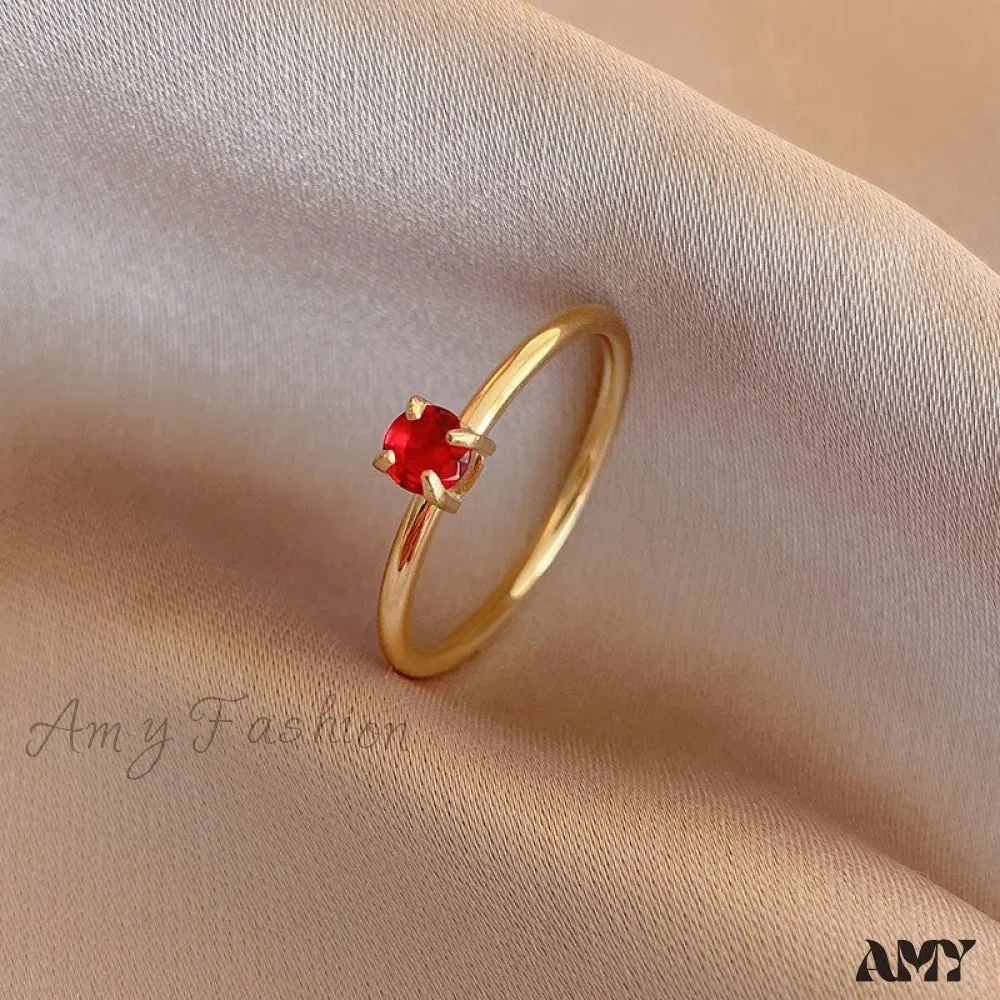 Amy Fashion - Shining Colorful Zircon Custom Closed Rings