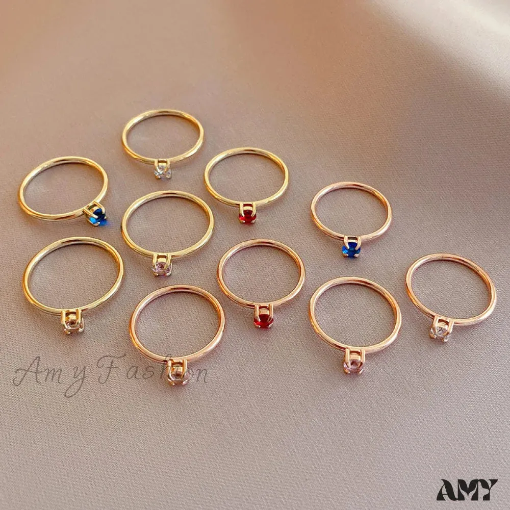 Amy Fashion - Shining Colorful Zircon Custom Closed Rings