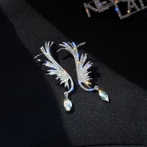 Angel Wing Rhinestone Earrings