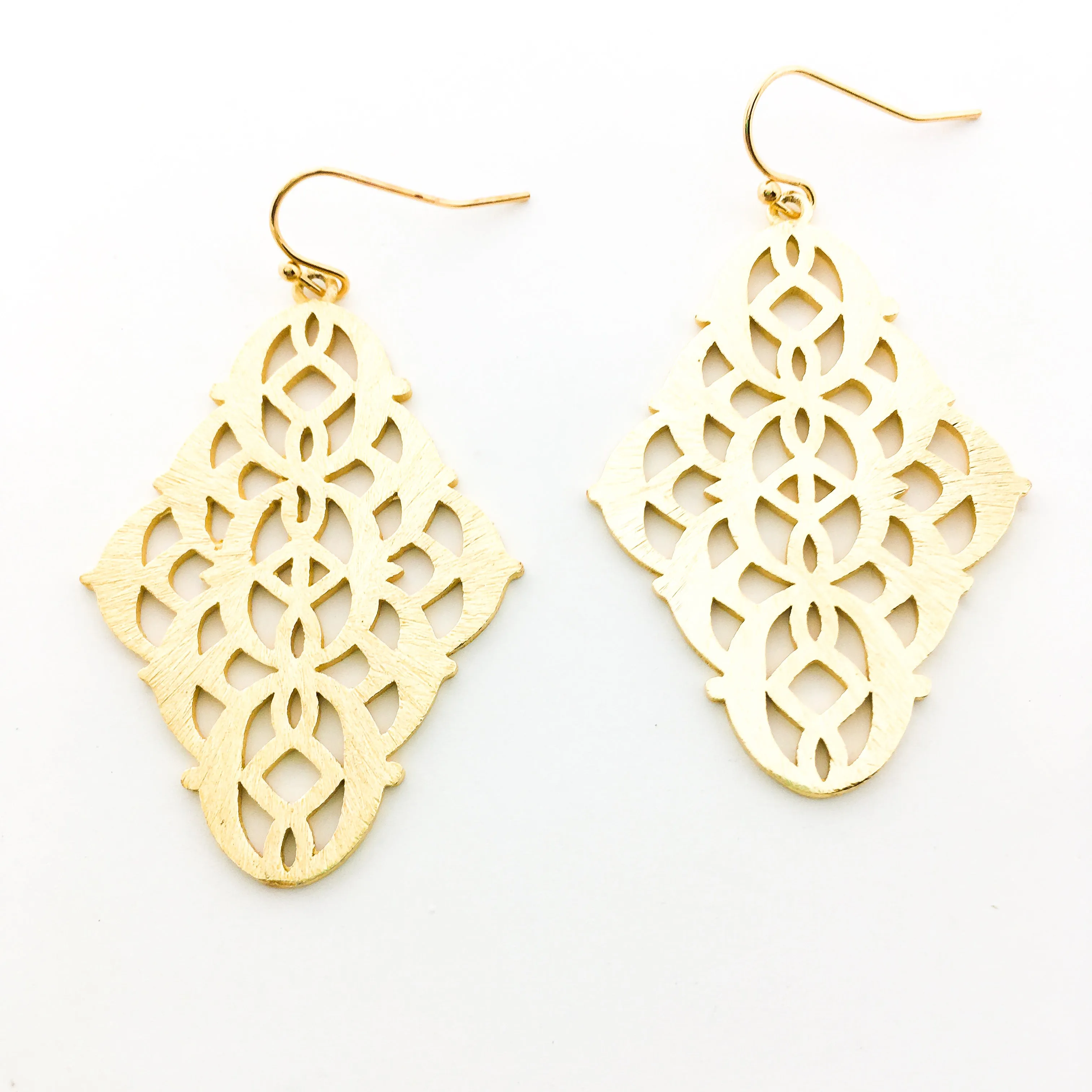 Arabella Brushed Patterned Indian Earrings