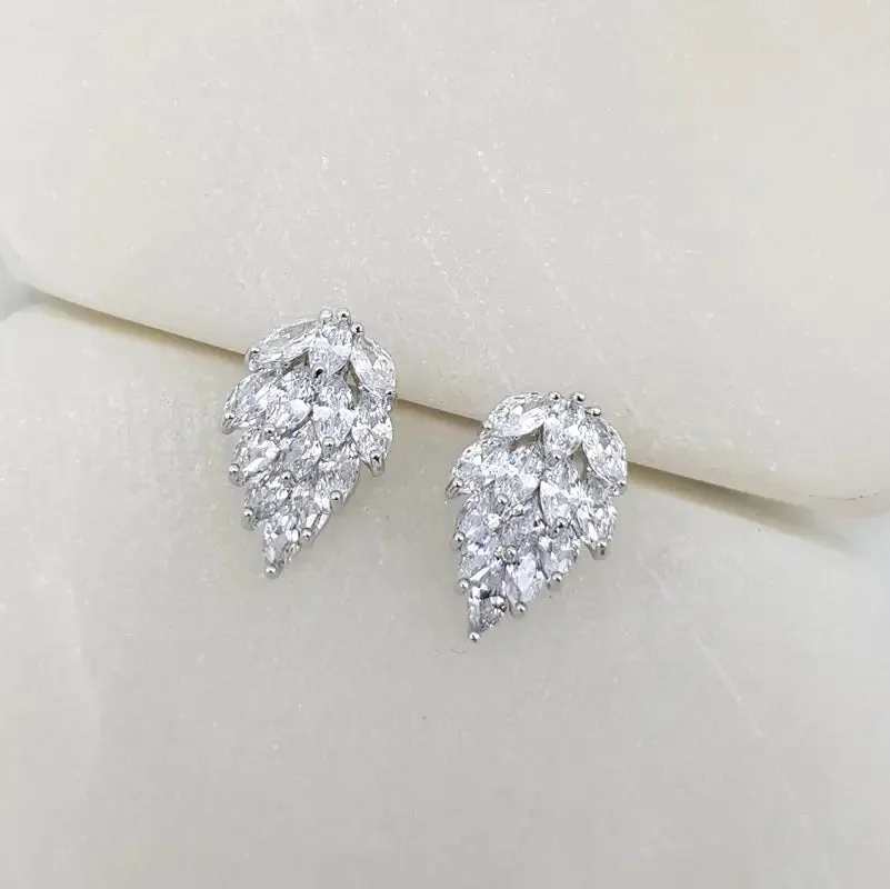 Blaire - Crystal Marquise Cluster Stud Bridal Earrings