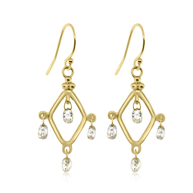 Briolette Diamond Chandelier Earrings