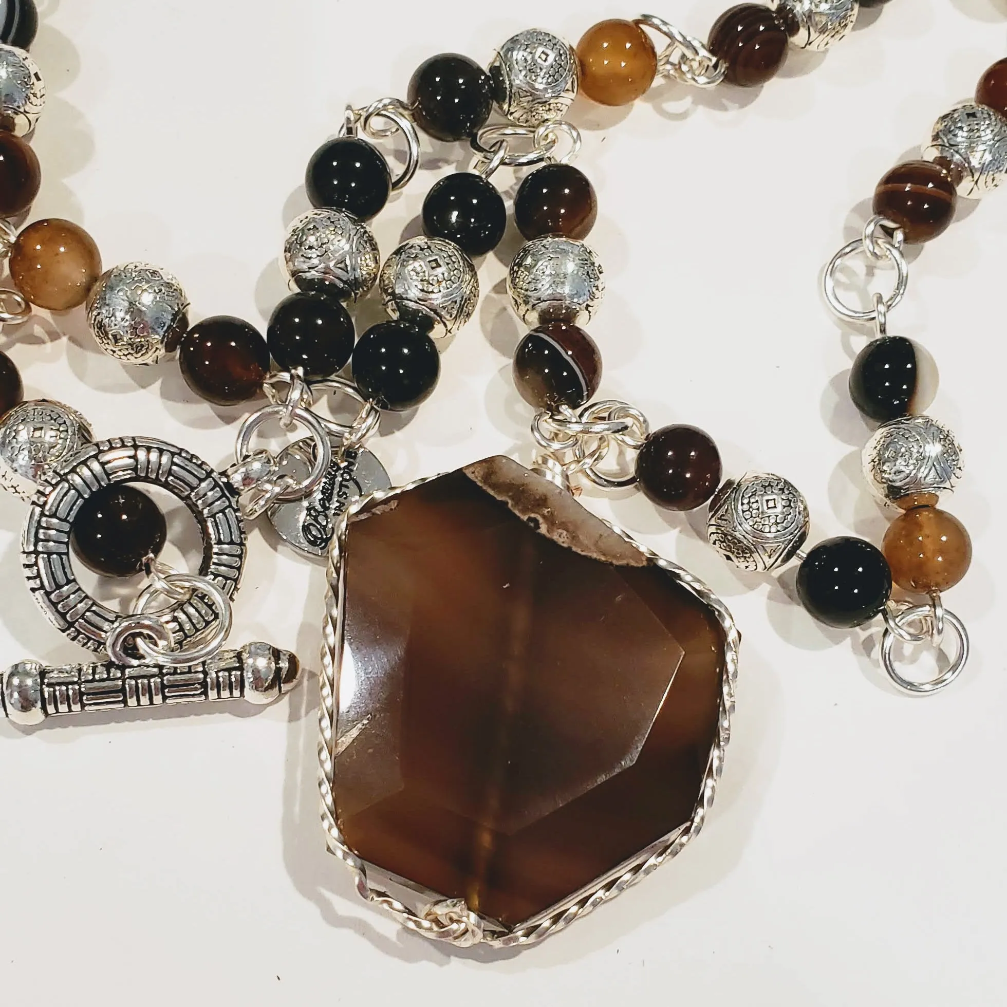 Brown Natural Gemstone Beaded Necklace