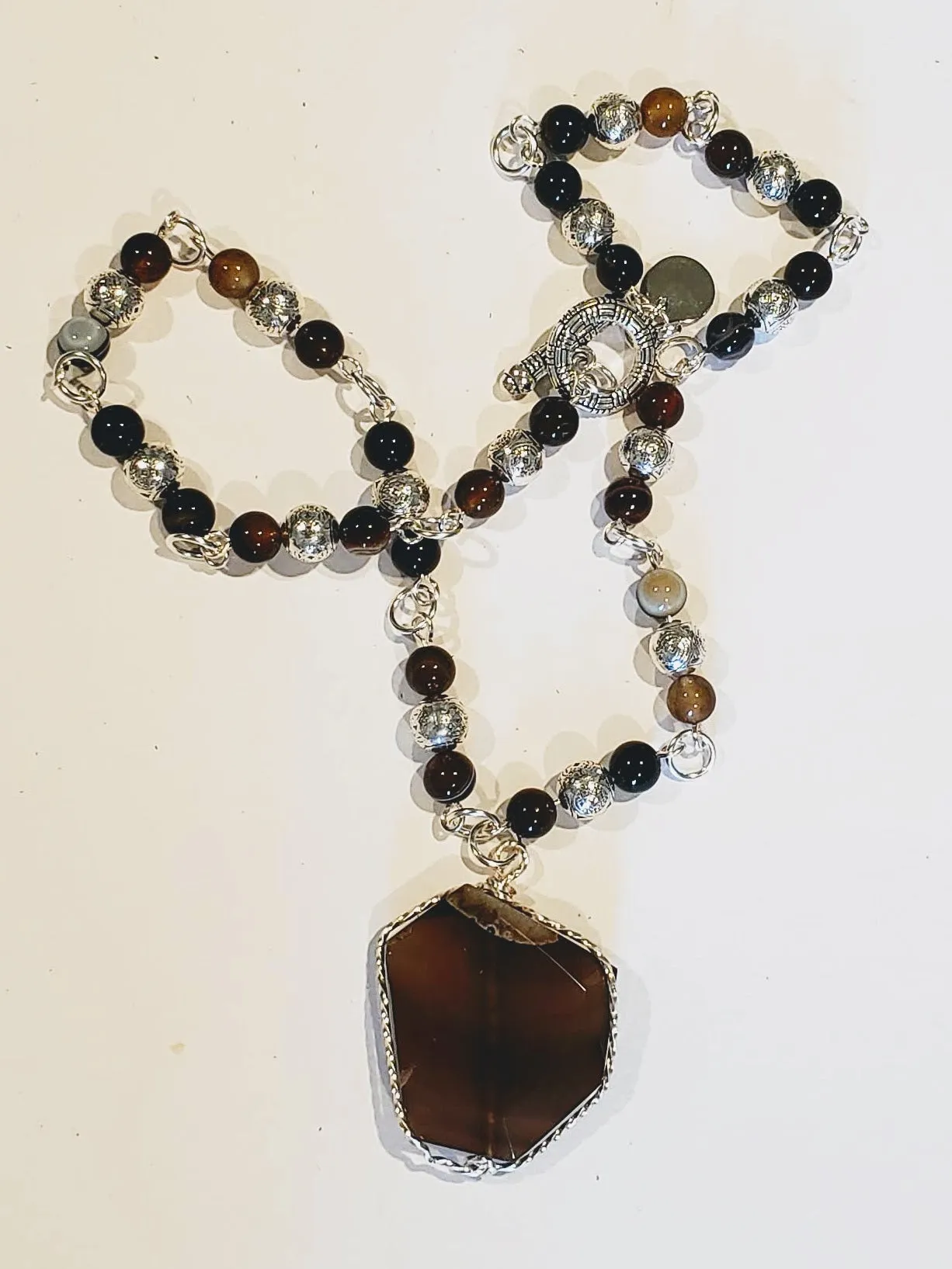 Brown Natural Gemstone Beaded Necklace