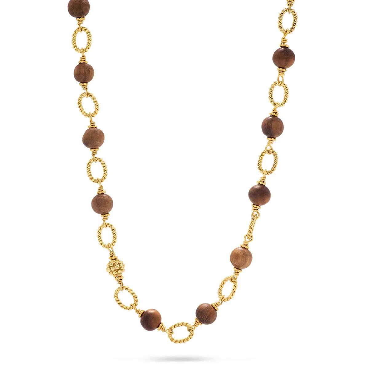 CAPUCINE DE WULF - EARTH GODDESS LINK NECKLACE WITH TEAK