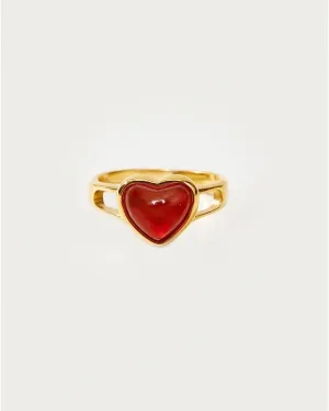 Carnelian Heart Ring