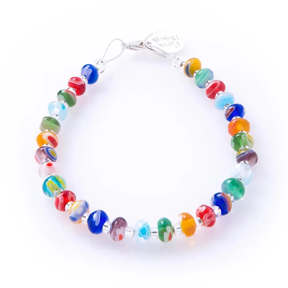 Carrie Elspeth Rainbow Spring Millefiori Bracelet