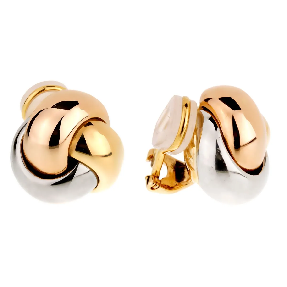 Cartier Trinity Love Knot Gold Earrings