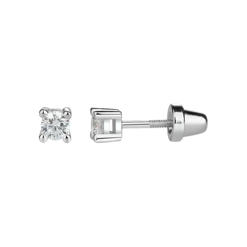 Cherished Moments Sterling Silver Cz Stud Earrings