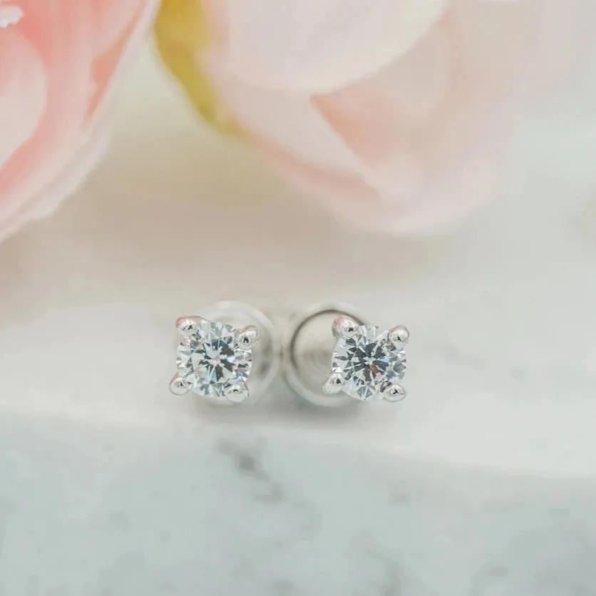 Cherished Moments Sterling Silver Cz Stud Earrings