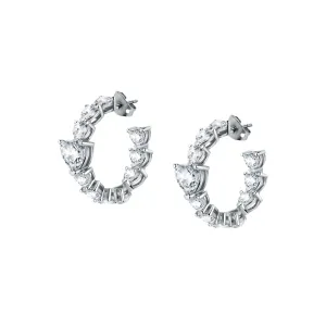 Chiara Ferragni Diamond Heart White Heart Hoop Earrings