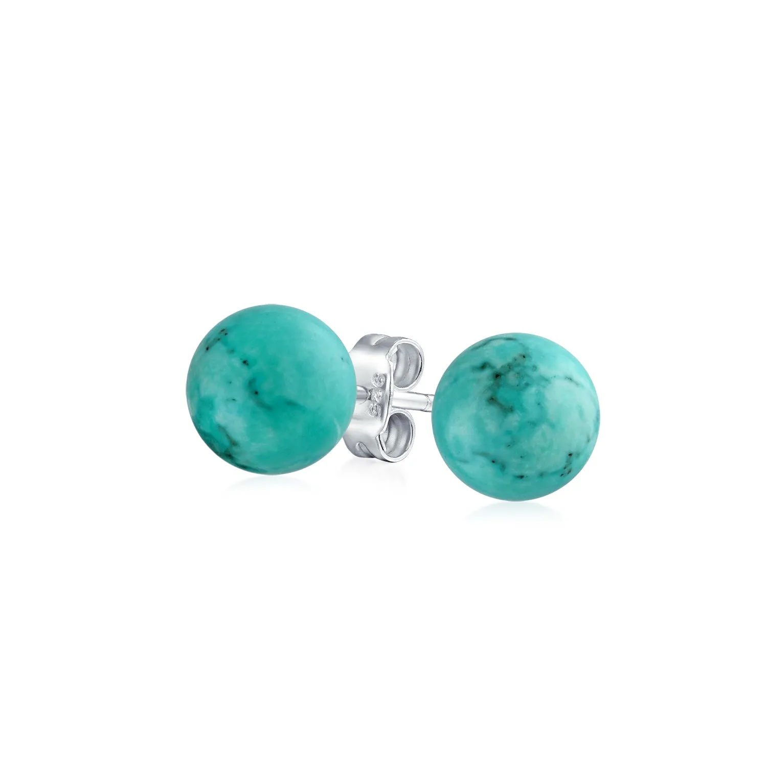 Classic 6MM Gemstone Drop Ball Earrings in  Sterling Silver Birthstone Options