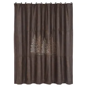 Clearwater Pines Chocolate Shower Curtain