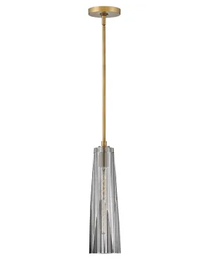 Cosette 1-Light Pendant in Heritage Brass with Smoked glass