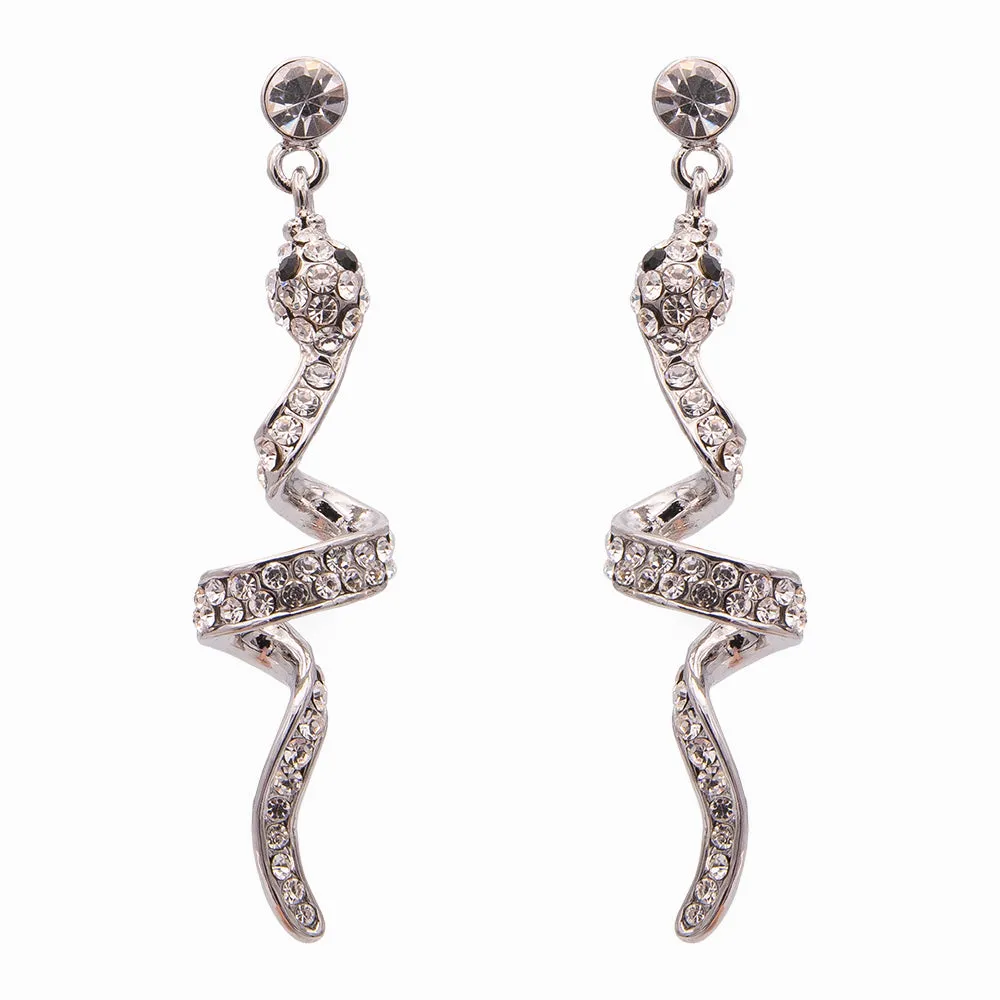 Crystal Snake Drop Earrings