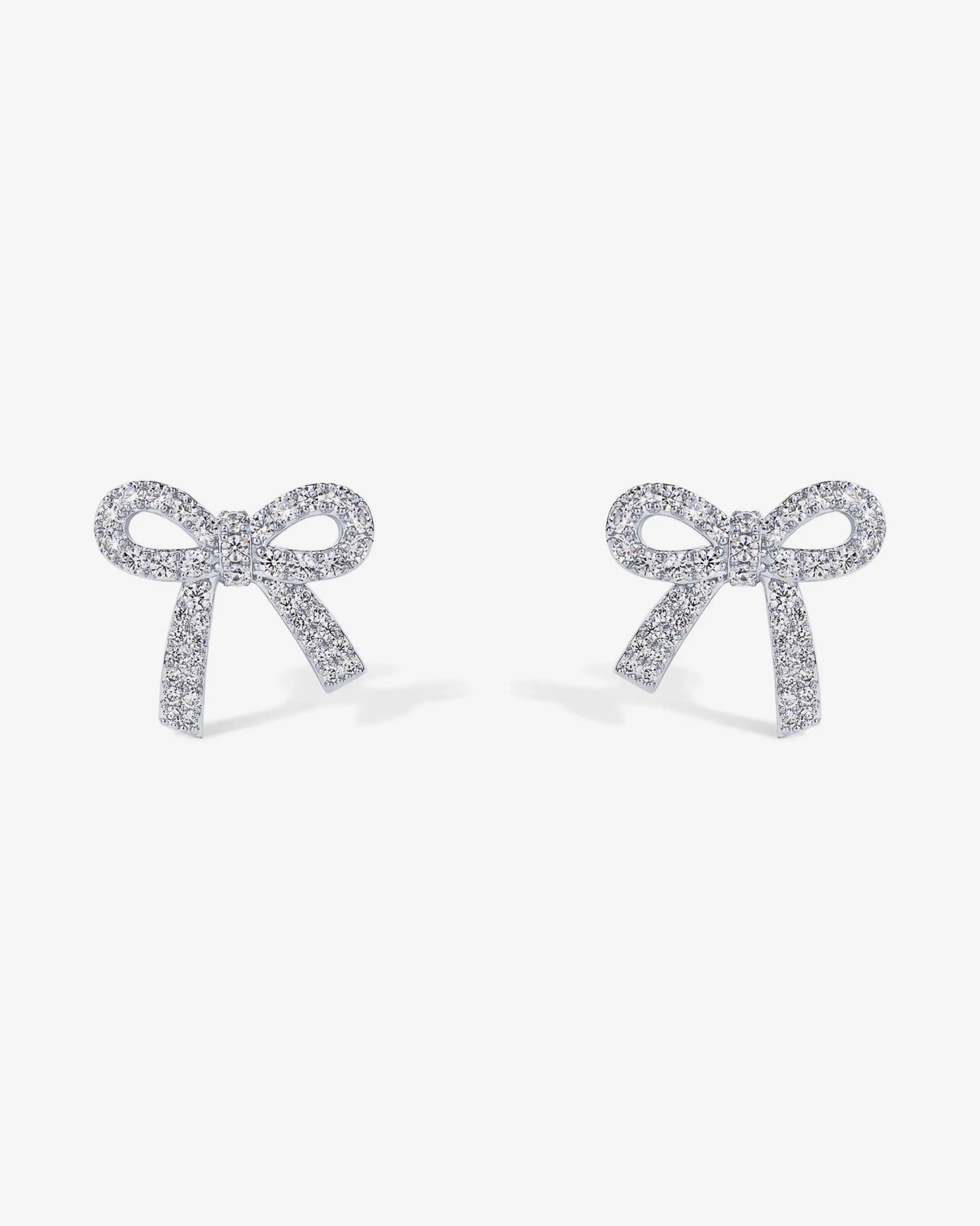 Cubic Zirconia Bow Stud Earrings