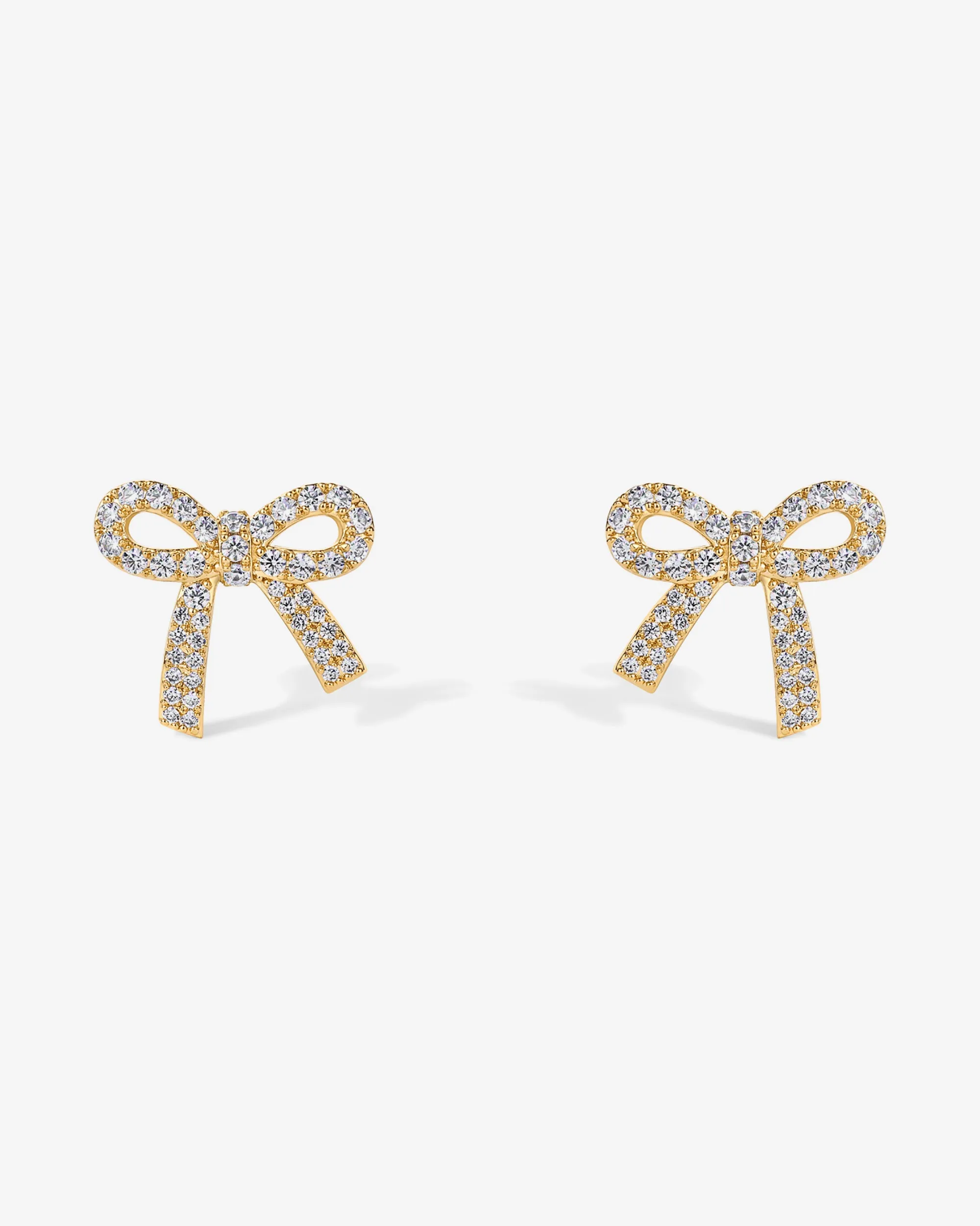 Cubic Zirconia Bow Stud Earrings