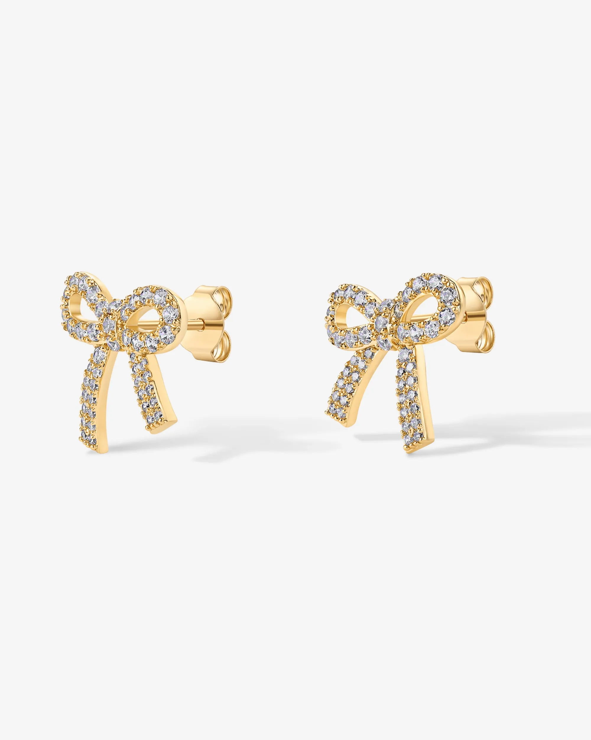 Cubic Zirconia Bow Stud Earrings