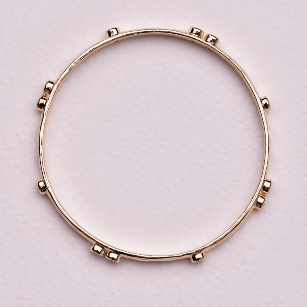 Double Crystal Bangle | Gold