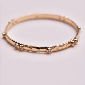 Double Crystal Bangle | Gold