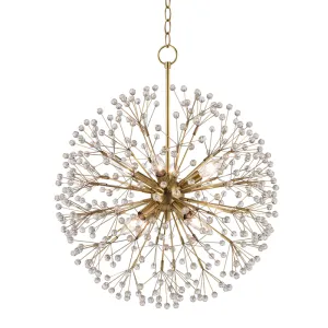 Eight Light Chandelier from the Dunkirk Collection in Aged Brass Finish by Hudson Valley