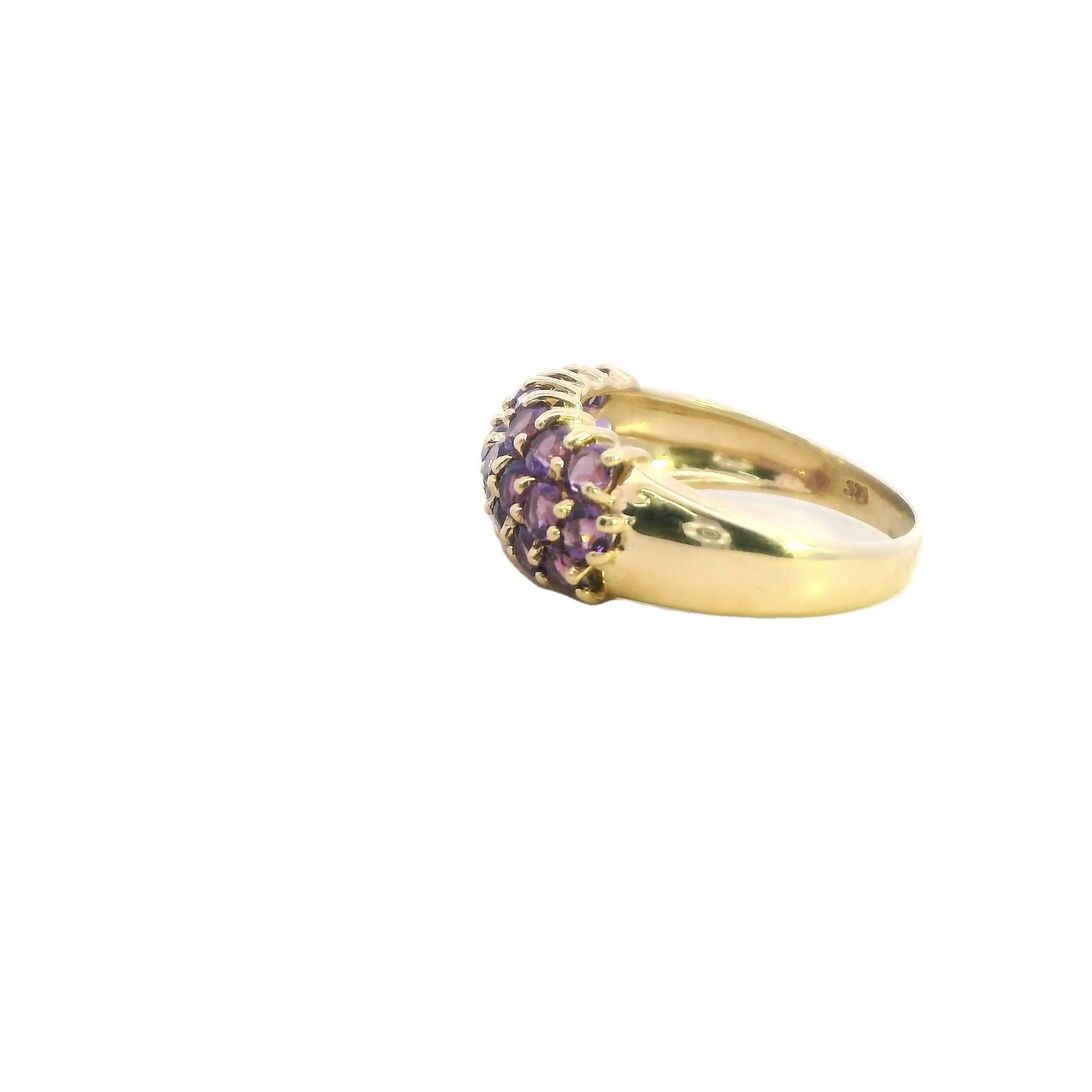 Elegant Yellow Gold Amethyst Ring - Radiant and Refined