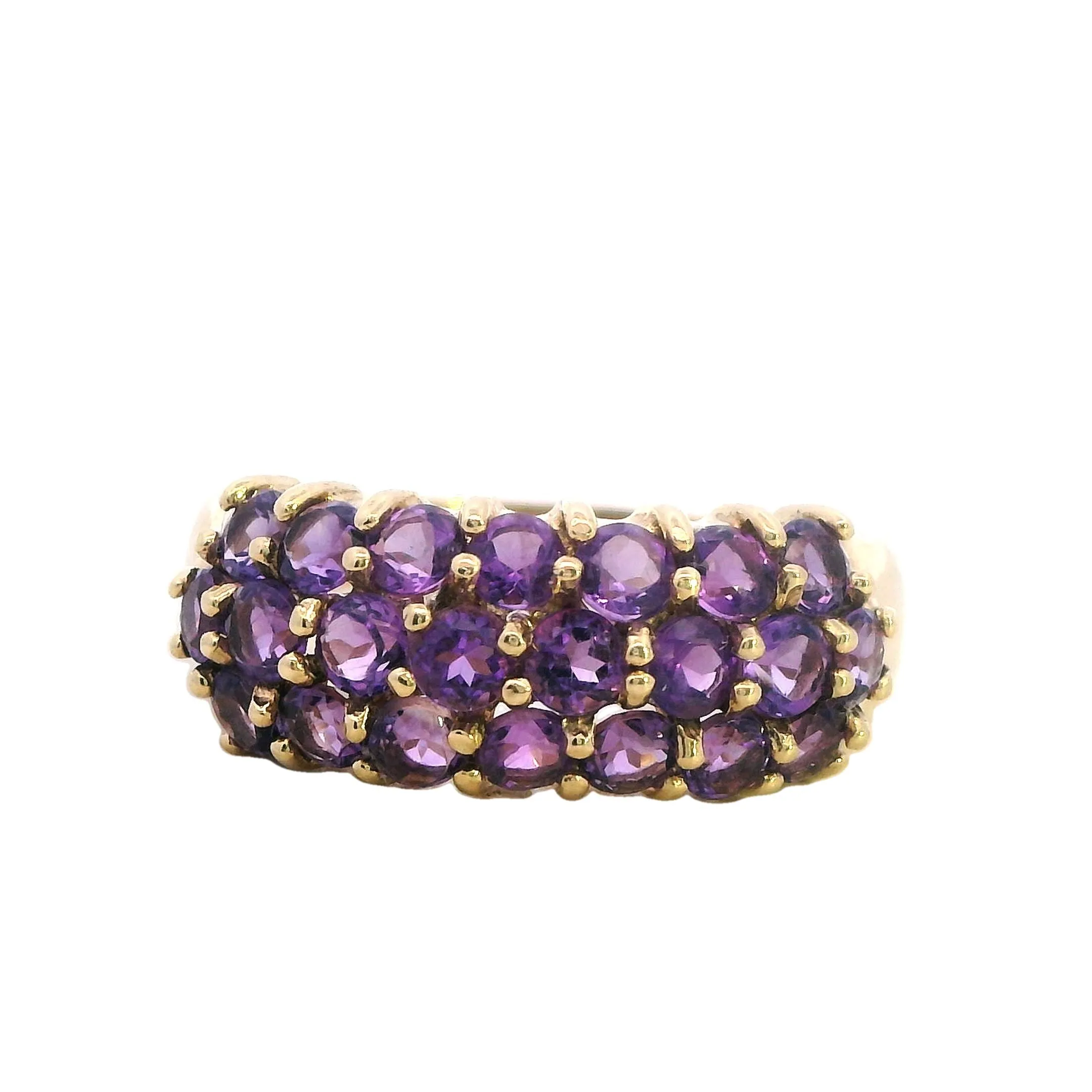 Elegant Yellow Gold Amethyst Ring - Radiant and Refined