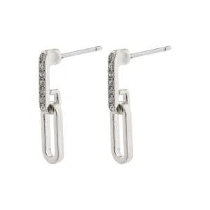 ELISE recycled oval link crystal earrings silver-plated