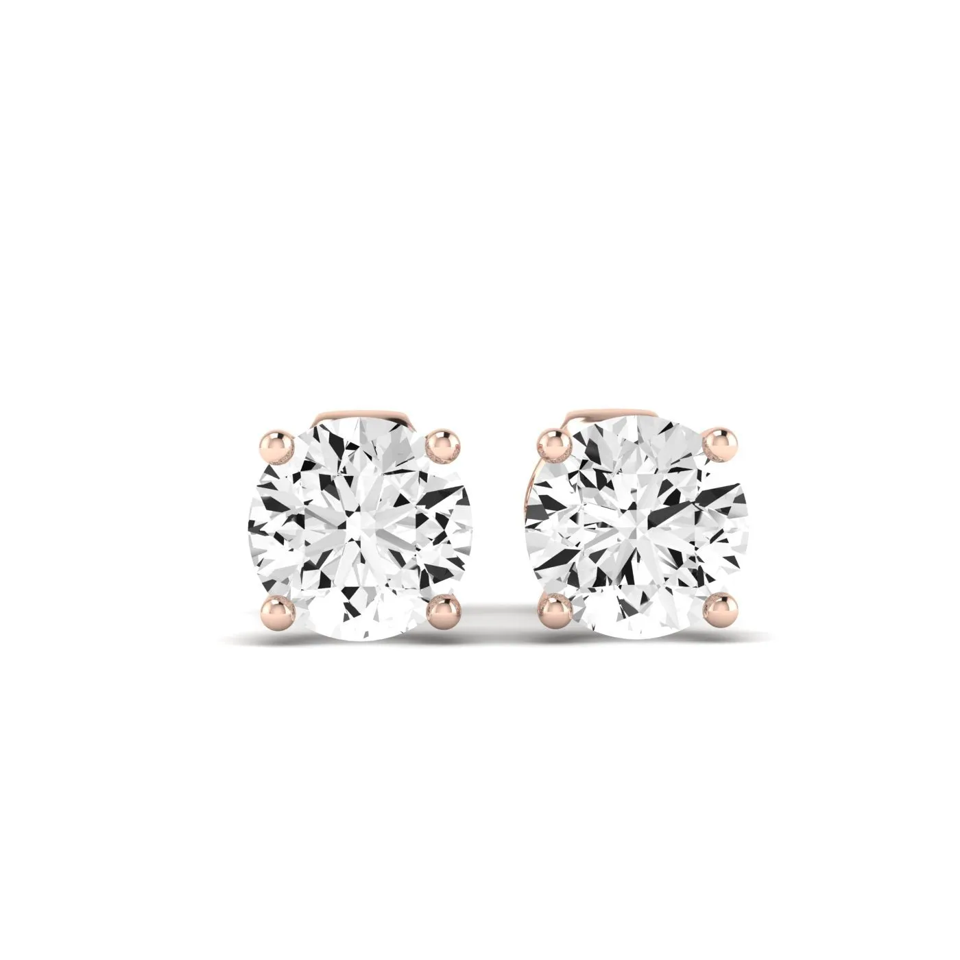 Elowen Round Cut Lab Diamond Stud Earrings